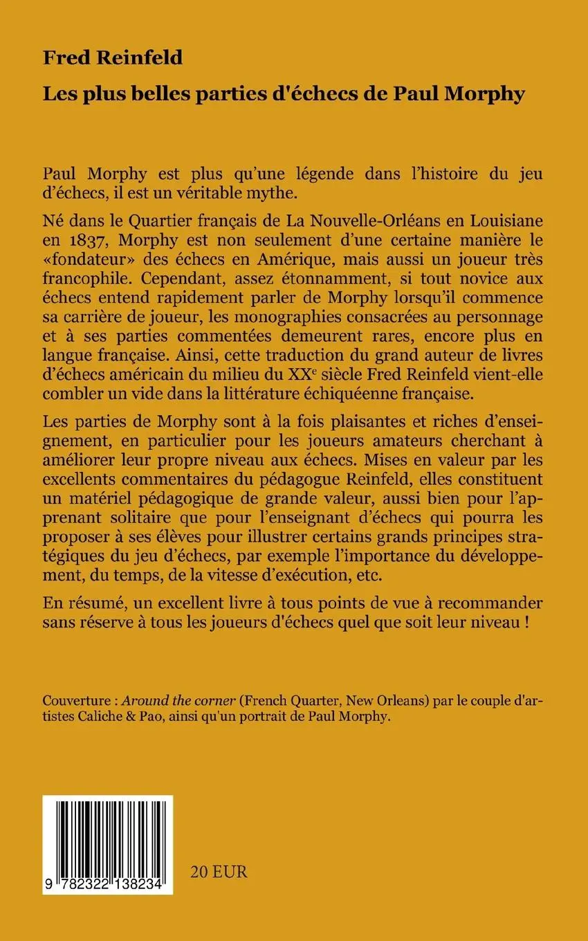 Rückseite: 9782322138234 | Les plus belles parties d'échecs de Paul Morphy | Fred Reinfeld | Buch