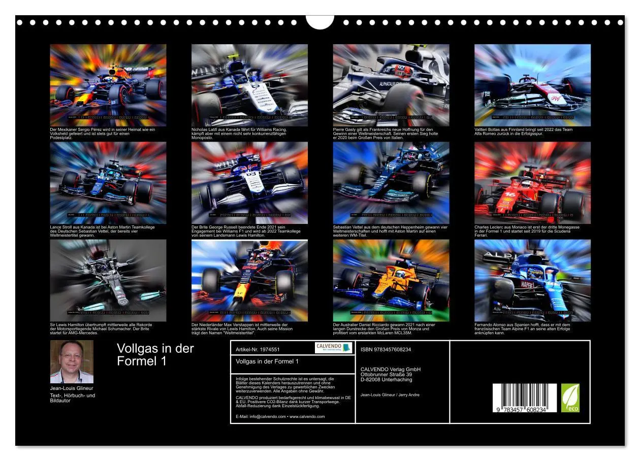 Bild: 9783457608234 | Vollgas in der Formel 1 (Wandkalender 2026 DIN A3 quer), CALVENDO...