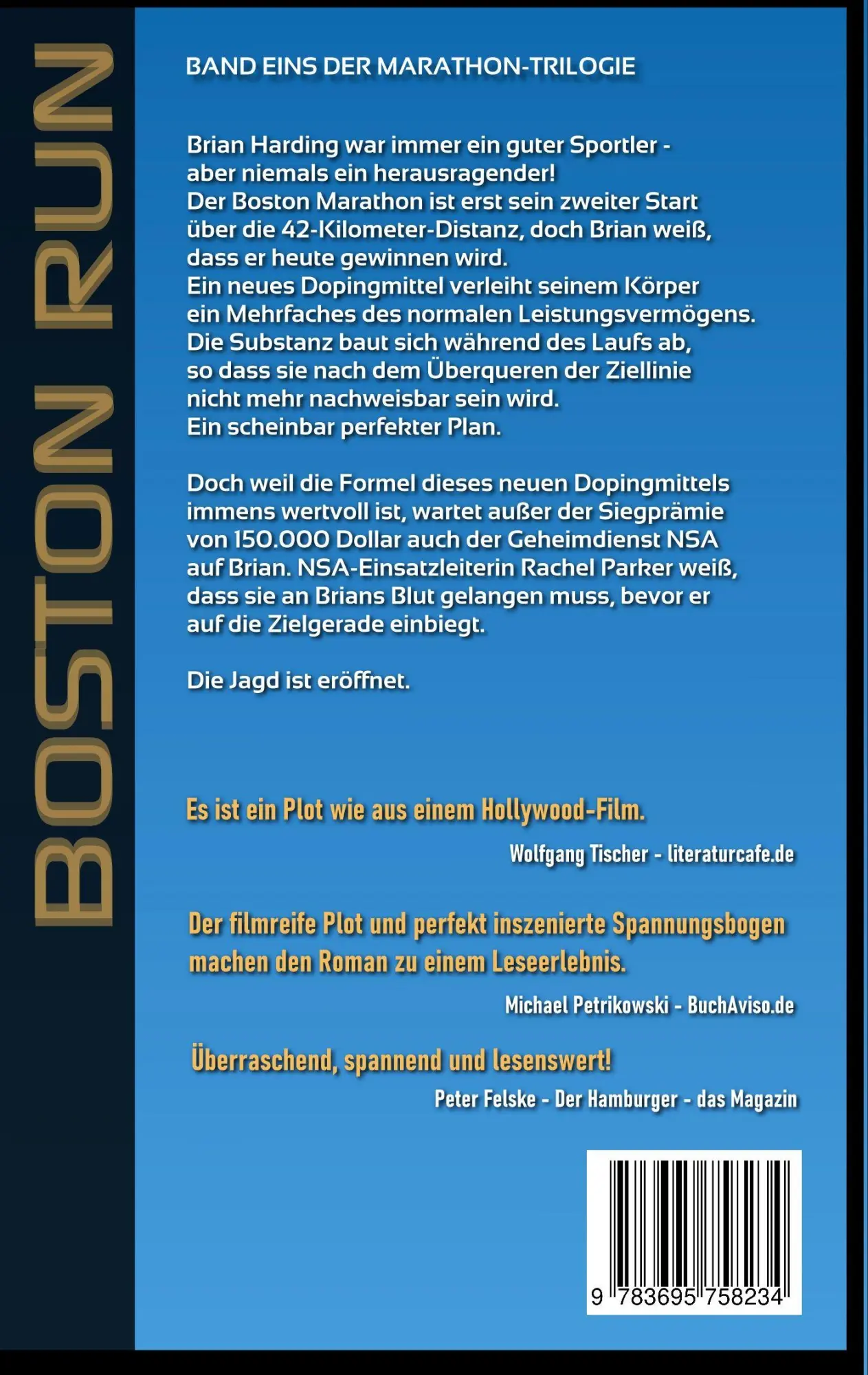 Rückseite: 9783695758234 | Boston Run | Band 1 der Marathon-Thriller-Trilogie | Frank Lauenroth