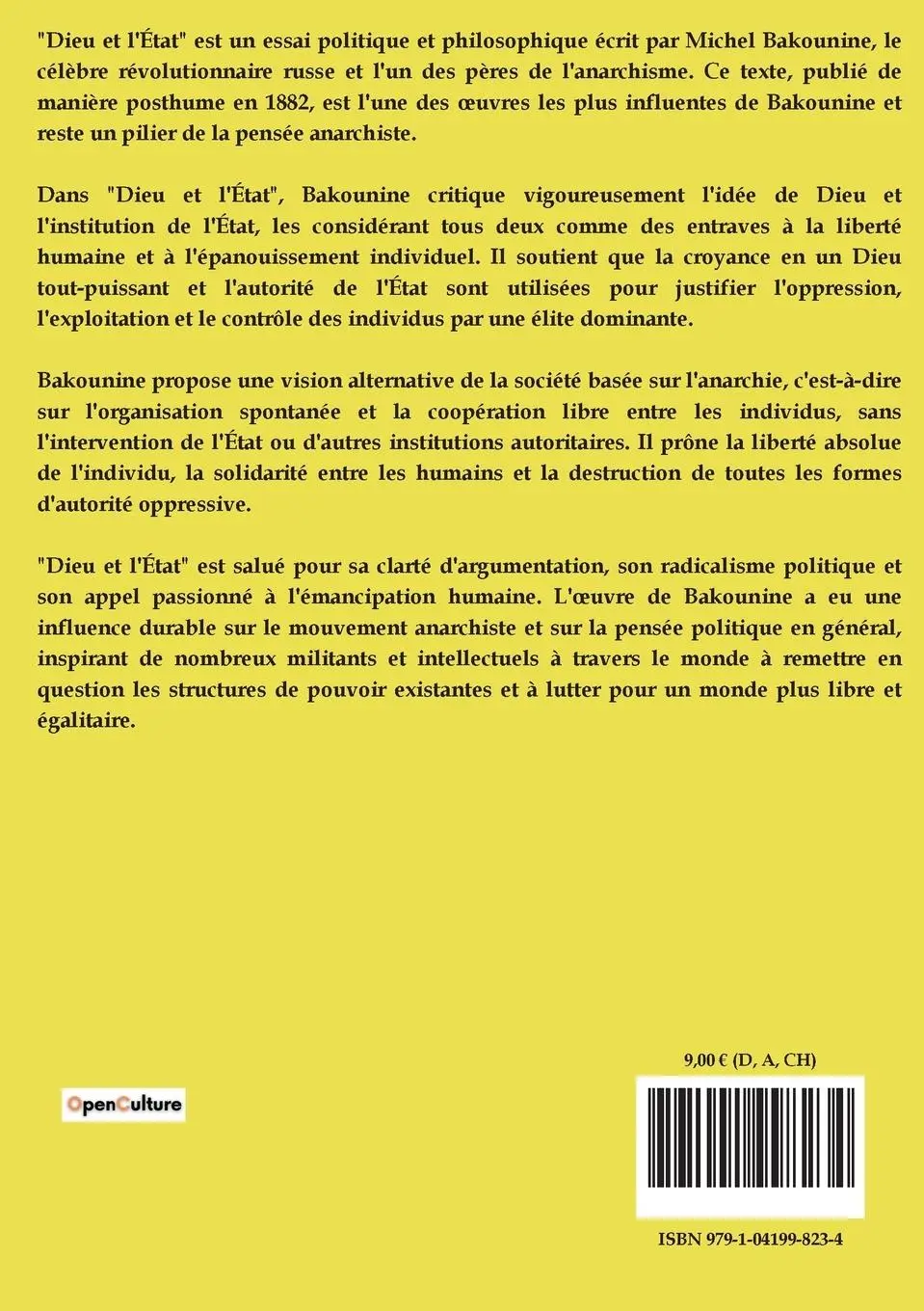 Rückseite: 9791041998234 | Dieu et l'État | Michel Bakounine | Taschenbuch | Französisch | 2024