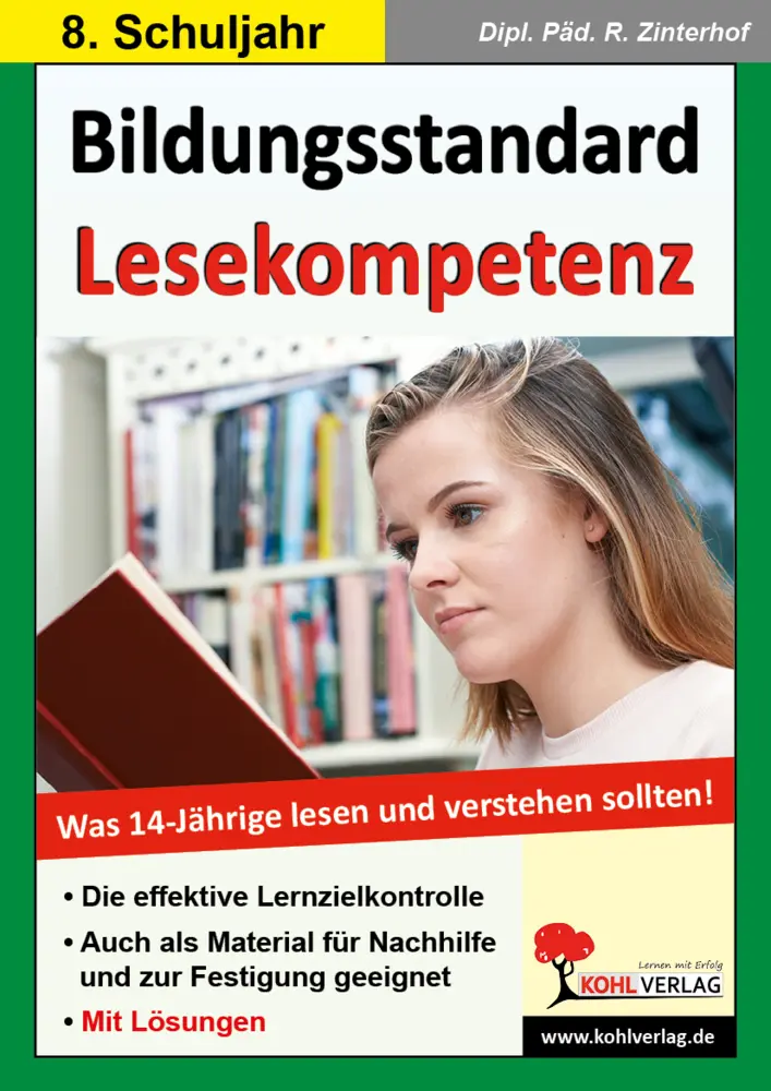 Cover: 9783866328334 | Bildungsstandard Lesekompetenz / Klasse 8 | Reinhold Zinterhof | Buch