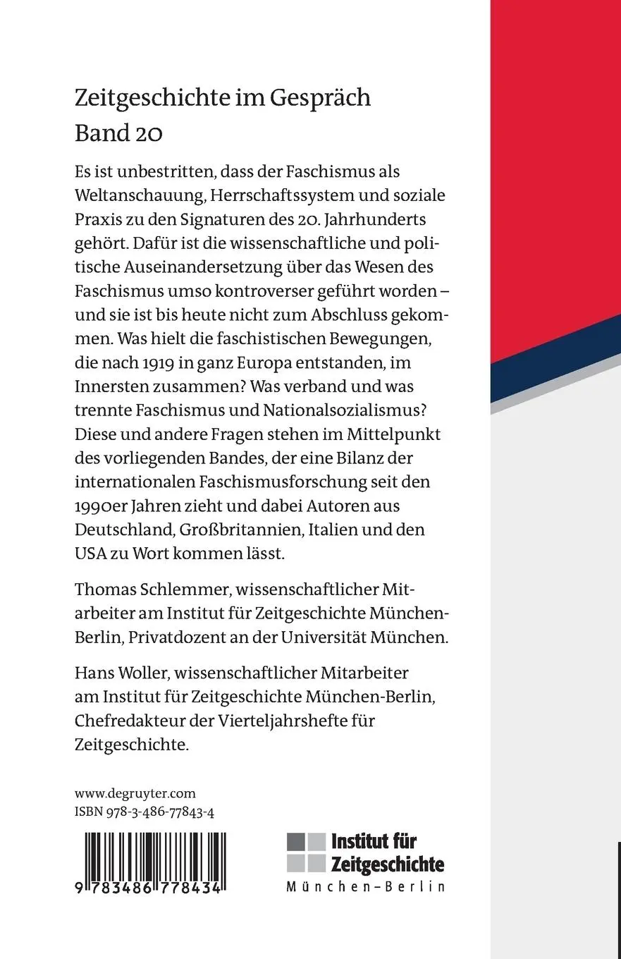 Rückseite: 9783486778434 | Der Faschismus in Europa | Wege der Forschung | Hans Woller (u. a.)