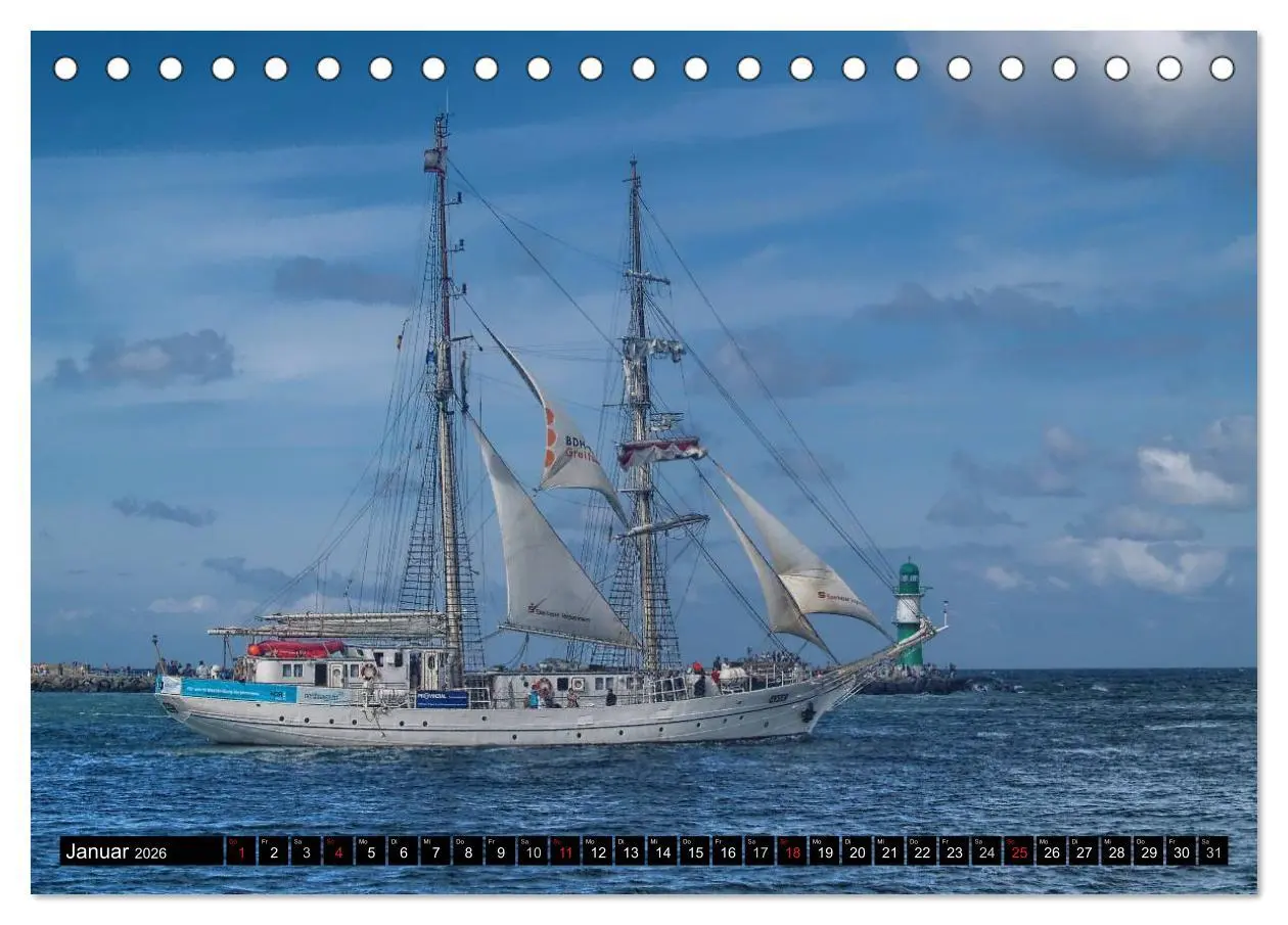 Bild: 9783516158434 | Segelschiffe vor Warnemünde (Tischkalender 2026 DIN A5 quer),...