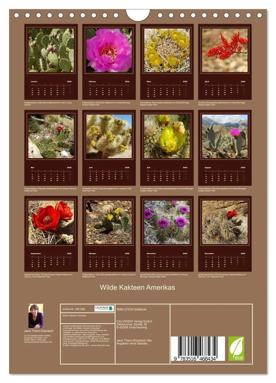 Bild: 9783516468434 | Wilde Kakteen Amerikas (Wandkalender 2026 DIN A4 hoch), CALVENDO...
