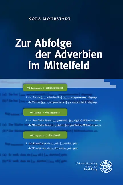 Cover: 9783825348434 | Zur Abfolge der Adverbien im Mittelfeld | Dissertationsschrift | Buch