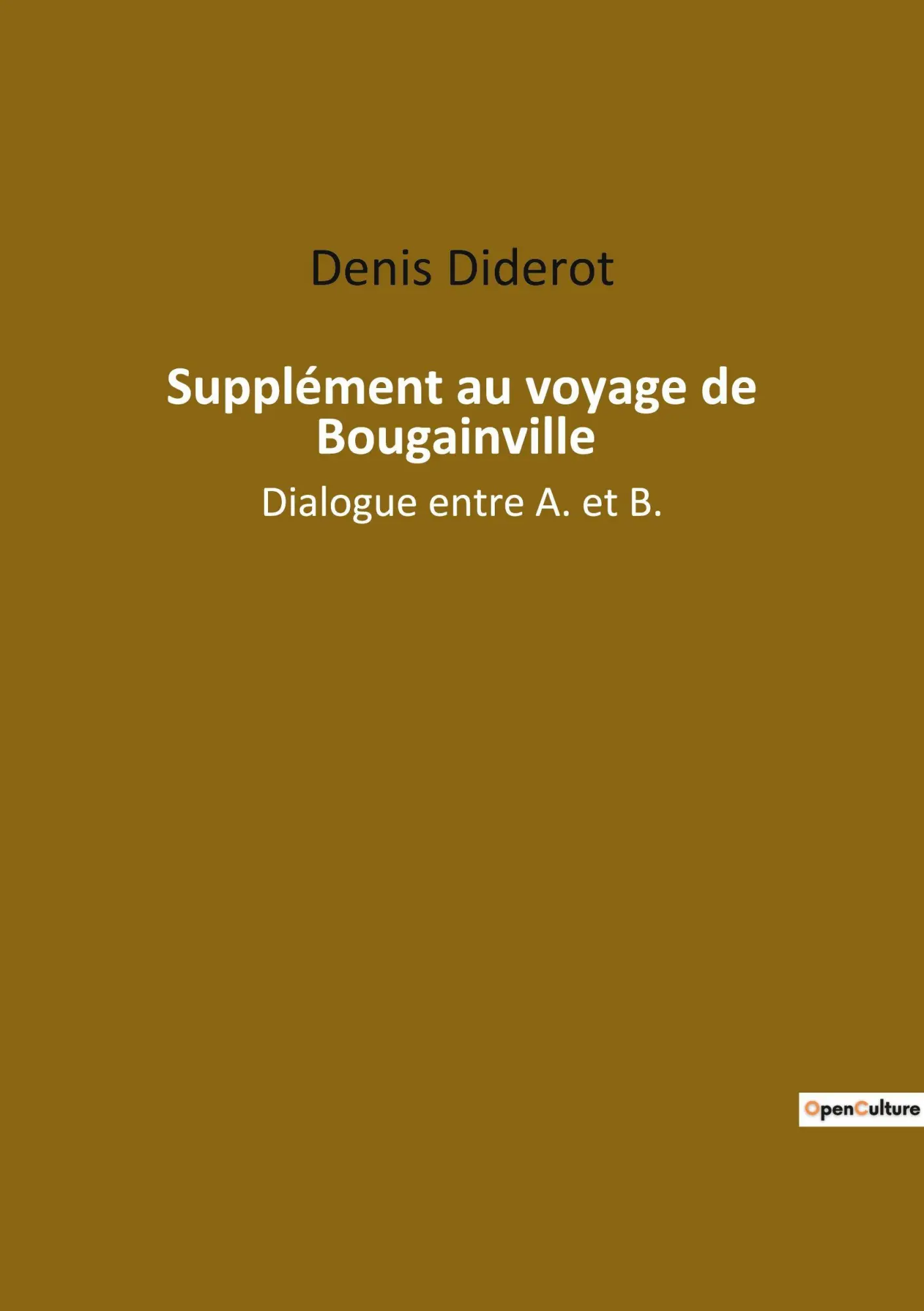 Cover: 9782382748534 | Supplément au voyage de Bougainville | Denis Diderot | Taschenbuch