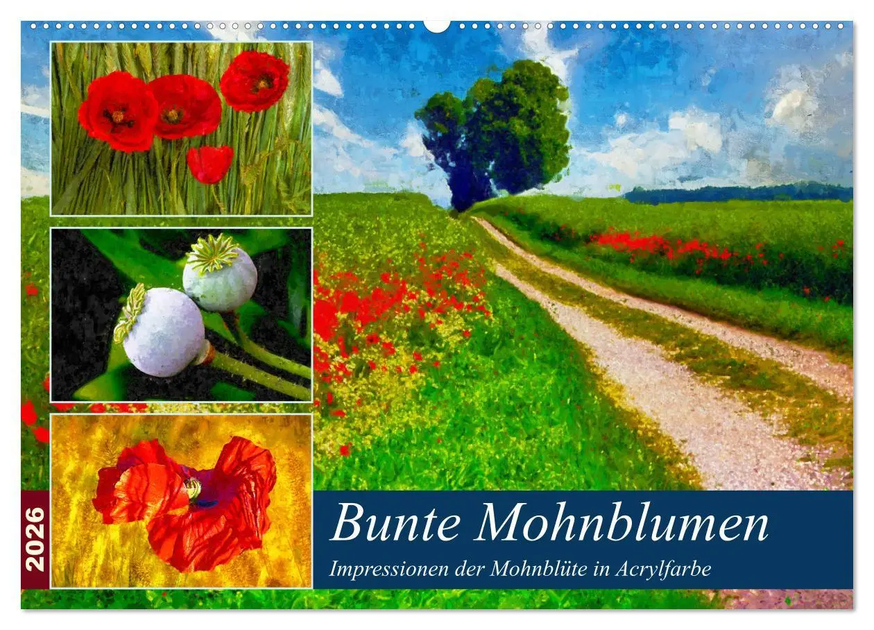 Cover: 9783457598634 | Bunte Mohnblumen - Impressionen der Mohnblüte in Acrylfarbe...