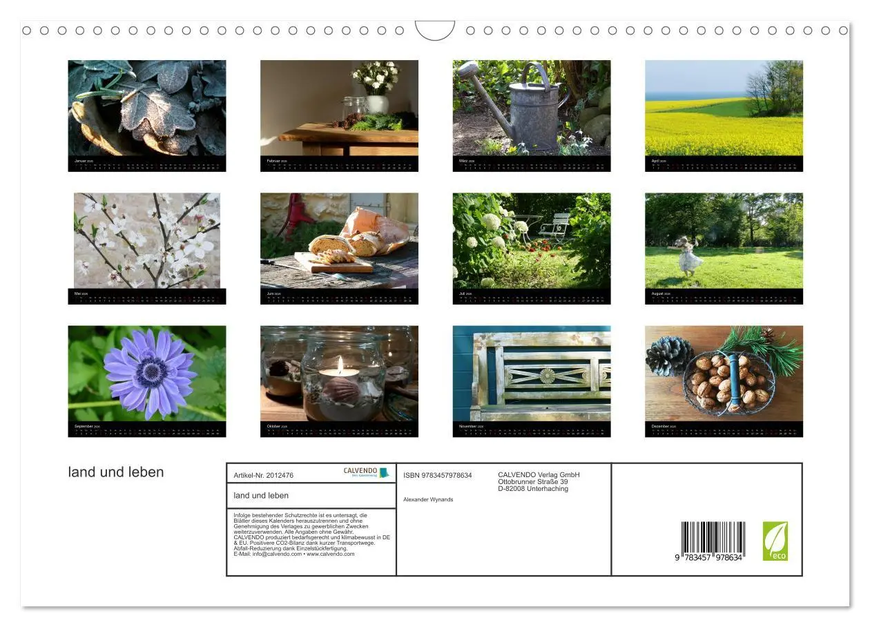 Bild: 9783457978634 | land und leben (Wandkalender 2026 DIN A3 quer), CALVENDO...
