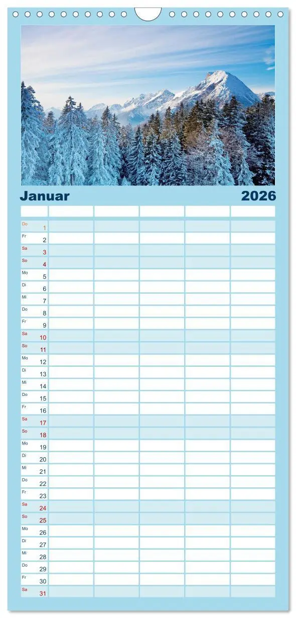 Bild: 9783516518634 | Familienplaner 2026 - Berg, Land und Meer - Eine Reise durch die...