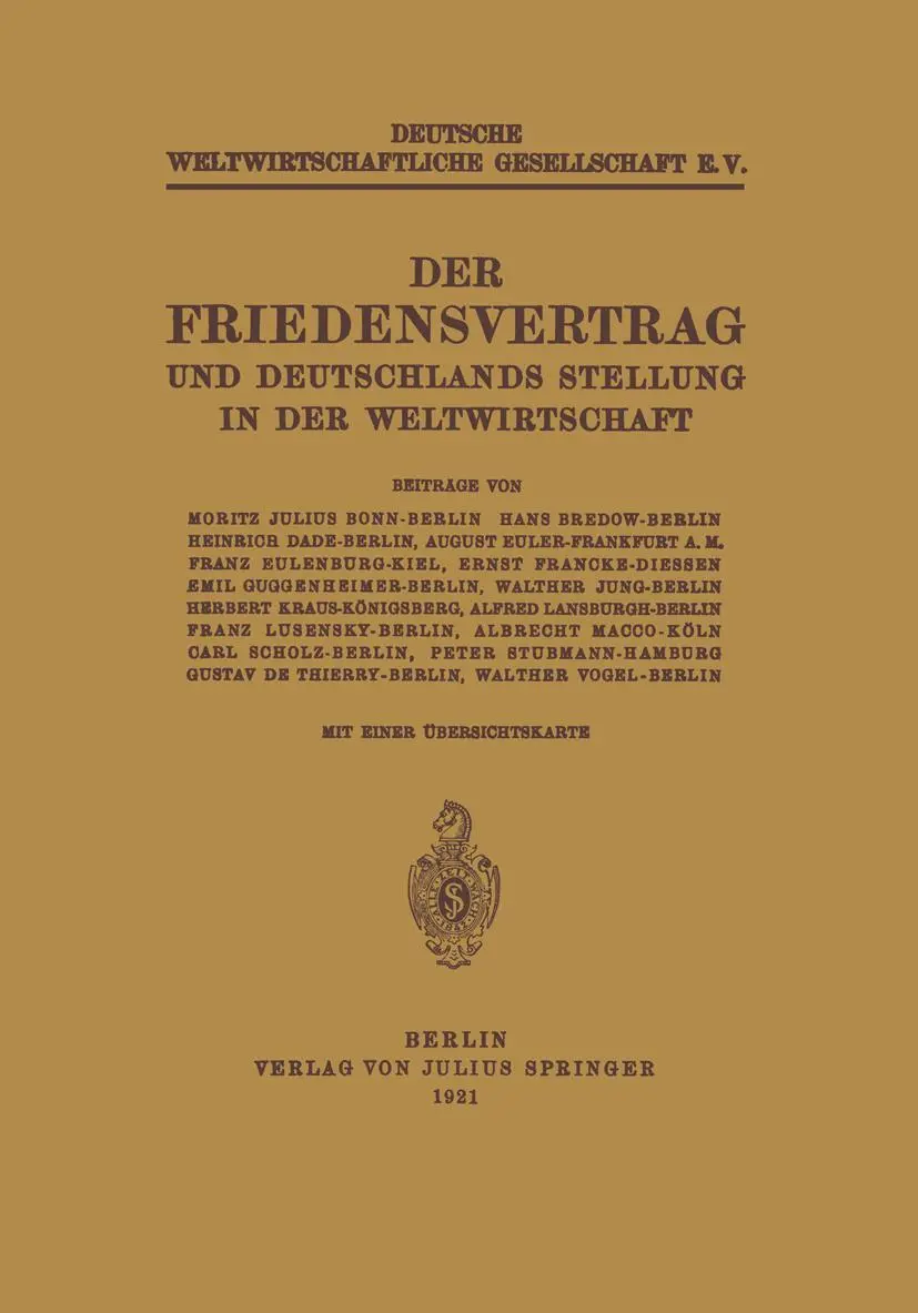 Cover: 9783642938634 | Der Friedensvertrag und Deutschlands Stellung in der Weltwirtschaft