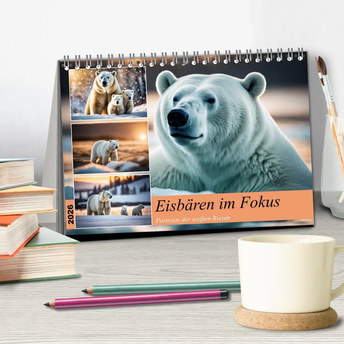 Bild: 9783457418734 | Eisbären im Fokus (Tischkalender 2026 DIN A5 quer), CALVENDO...