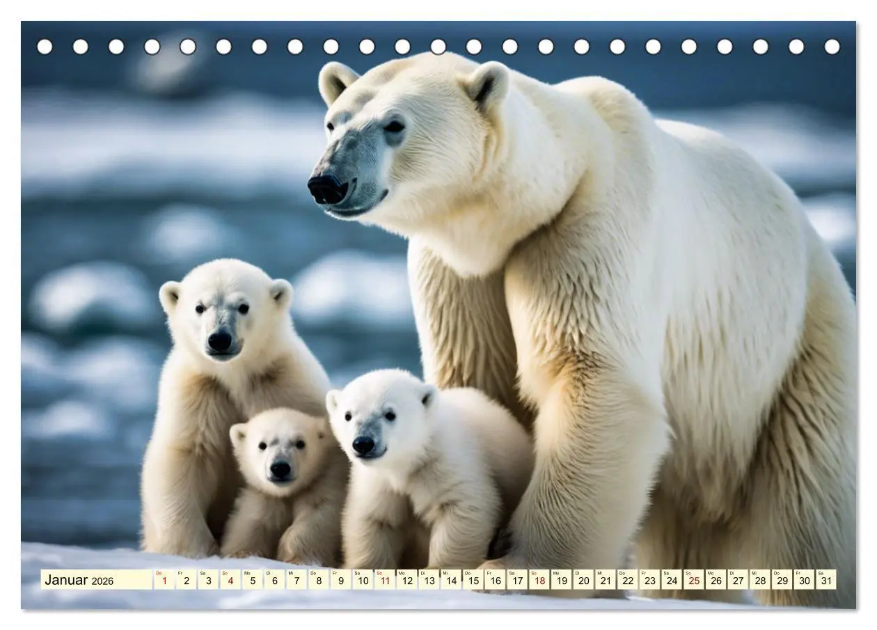 Bild: 9783457418734 | Eisbären im Fokus (Tischkalender 2026 DIN A5 quer), CALVENDO...