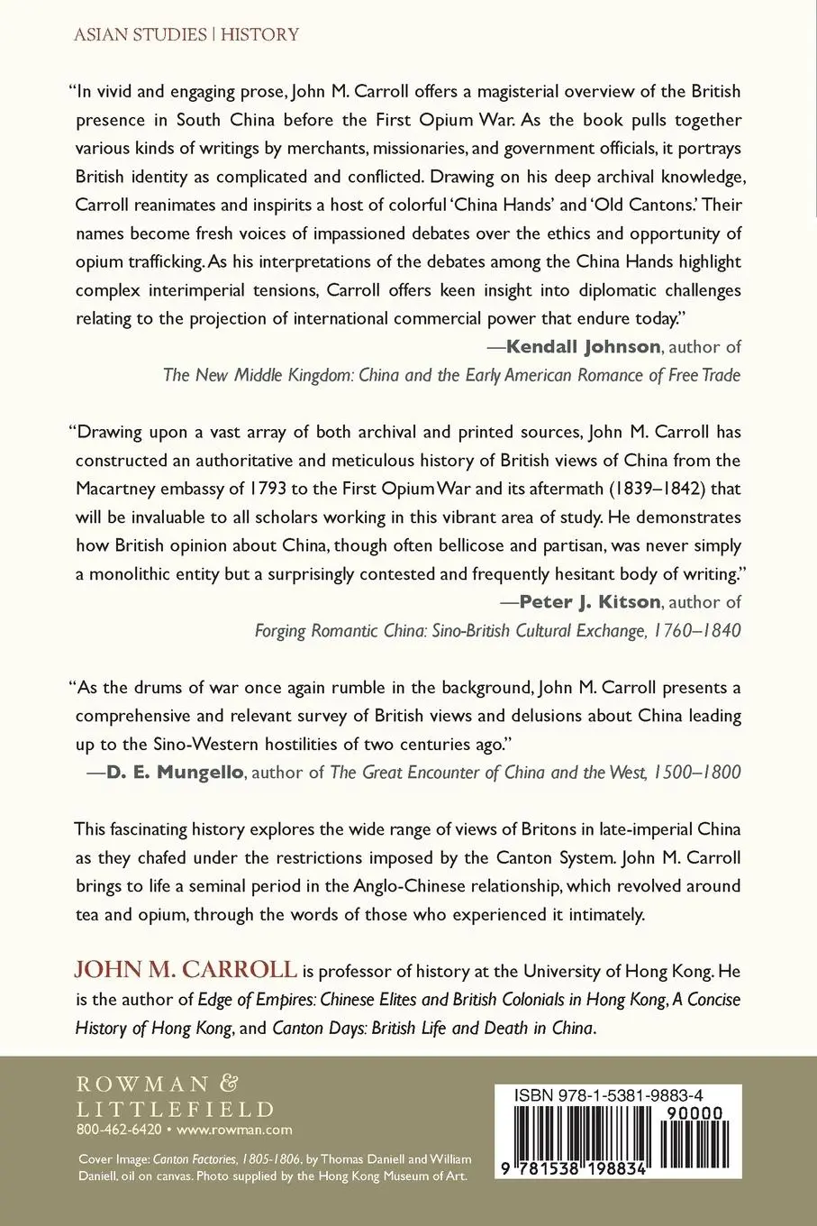 Rückseite: 9781538198834 | China Hands and Old Cantons | Britons and the Middle Kingdom | Carroll