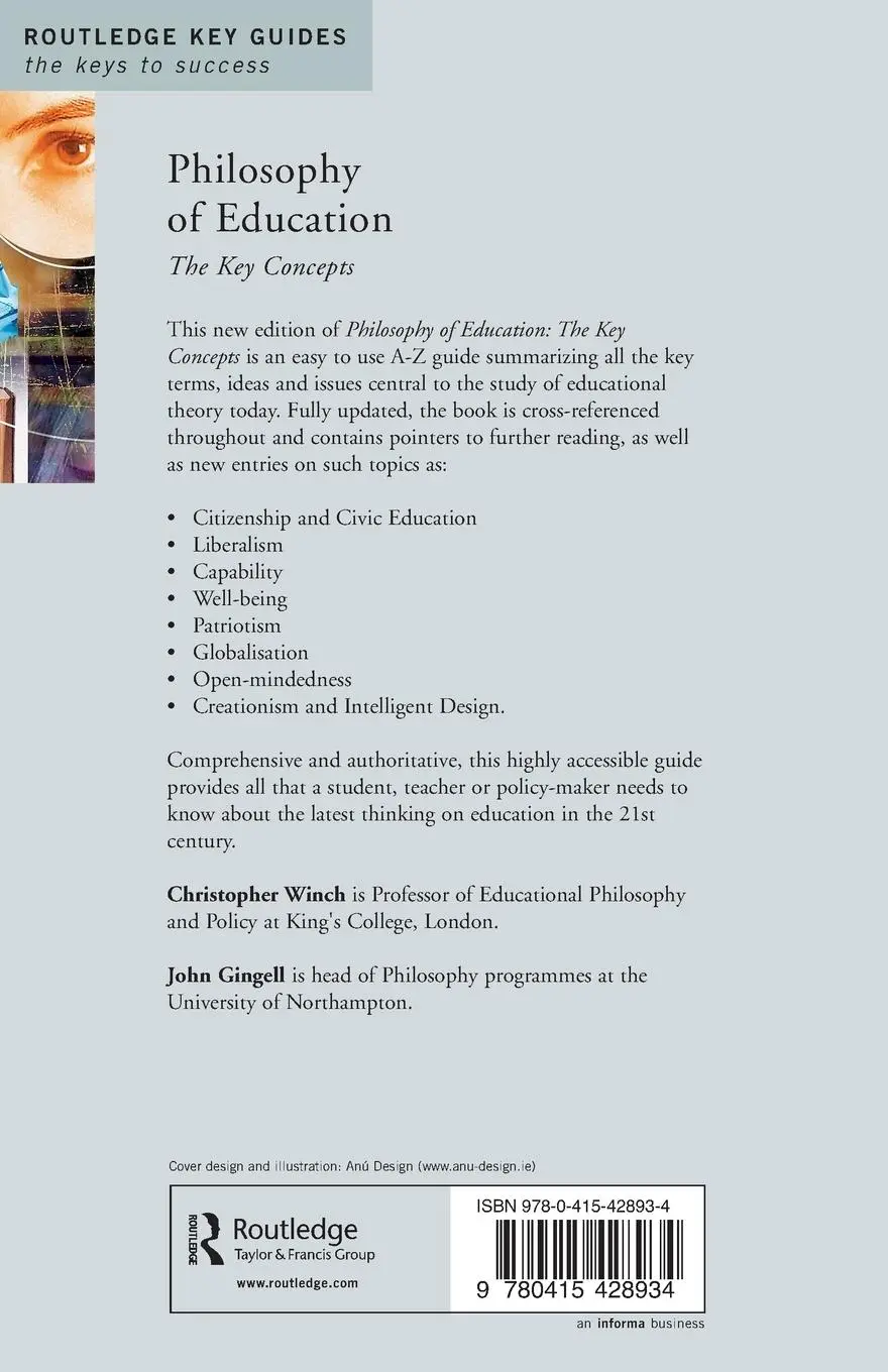 Rückseite: 9780415428934 | Philosophy of Education | The Key Concepts | John Gingell (u. a.)
