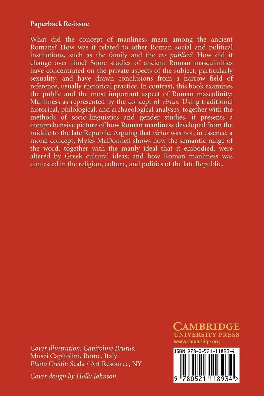 Rückseite: 9780521118934 | Roman Manliness | Virtus and the Roman Republic | Myles McDonnell