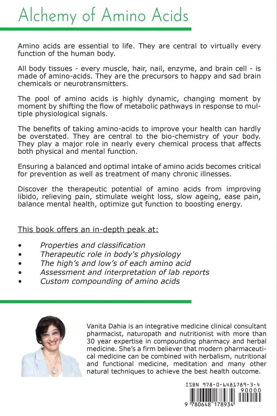 Rückseite: 9780648178934 | Alchemy of Amino Acids | The Power of Amino Acids in Mood and Health