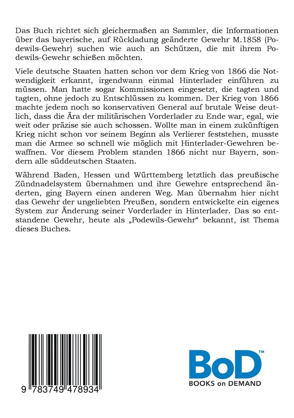 Rückseite: 9783749478934 | Das bayerische auf Rückladung abgeänderte Gewehr M.1858...