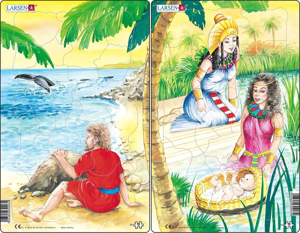 Cover: 7023850309034 | Puzzle - Biblische Motive: Jonas &amp; Moses (2er-Set Midi) | Puzzle