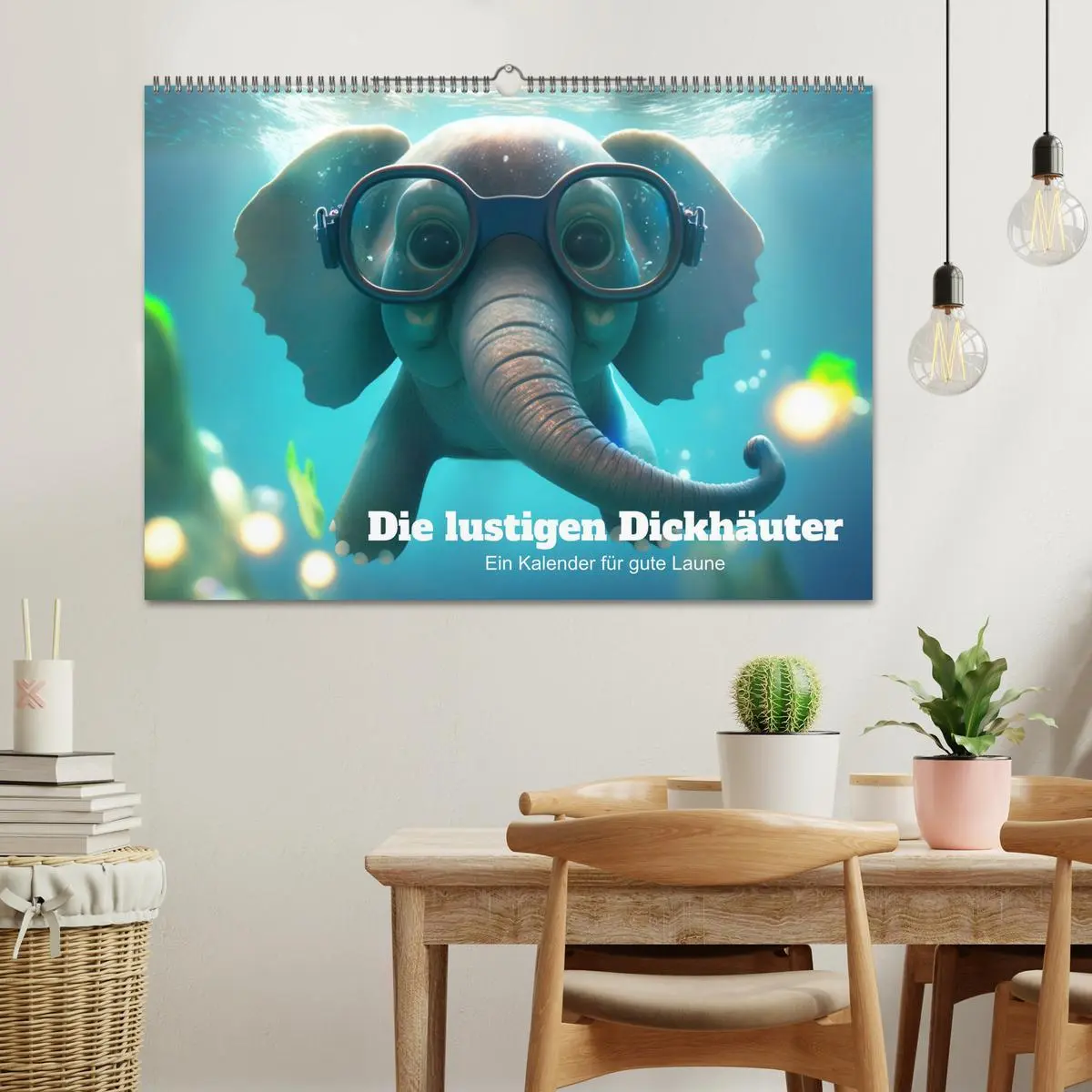 Bild: 9783457529034 | Die lustigen Dickhäuter. Ein Kalender für gute Laune (Wandkalender...
