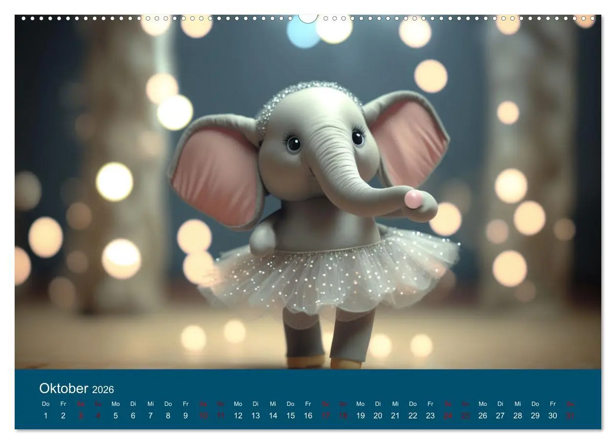 Bild: 9783457529034 | Die lustigen Dickhäuter. Ein Kalender für gute Laune (Wandkalender...