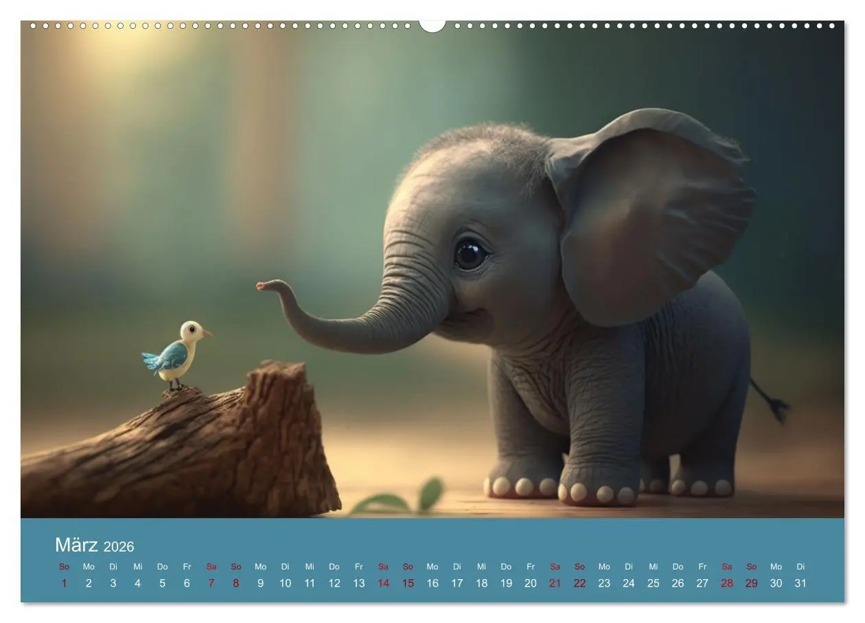 Bild: 9783457529034 | Die lustigen Dickhäuter. Ein Kalender für gute Laune (Wandkalender...