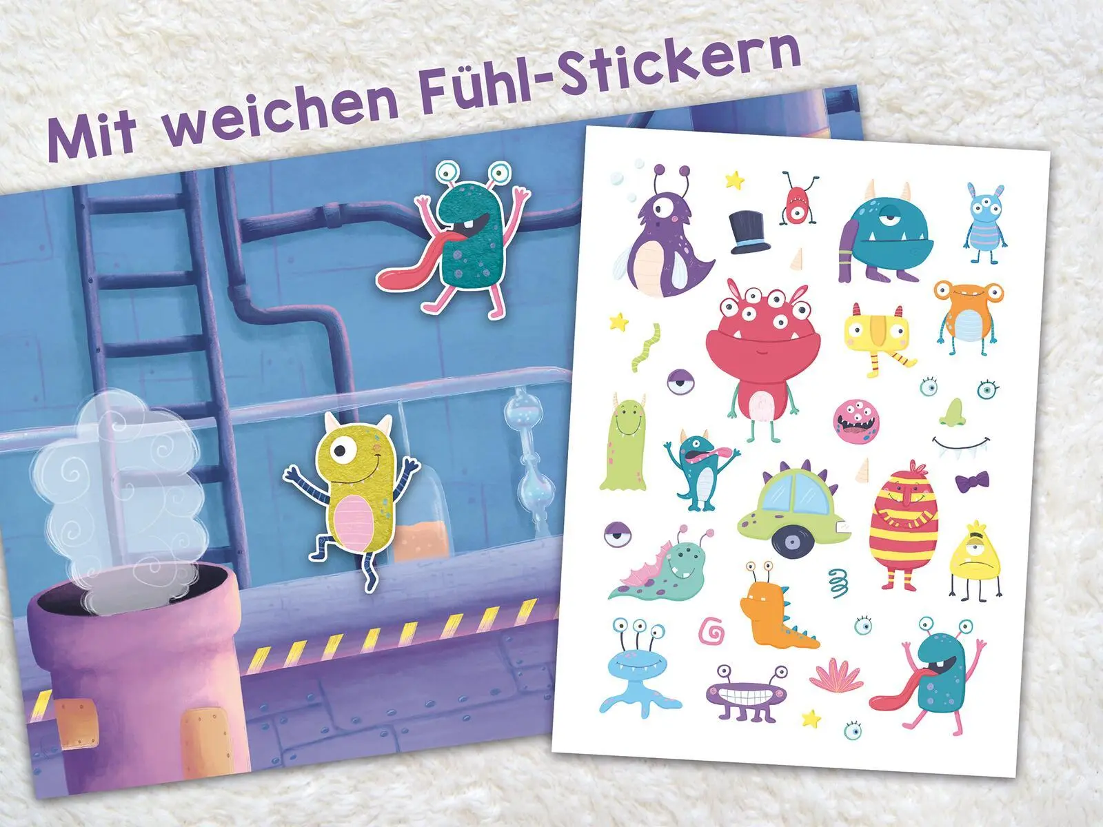 Bild: 9783845849034 | Mein flauschiges Stickerheft - Monster | Über 250 Fühl-Sticker | Dietz