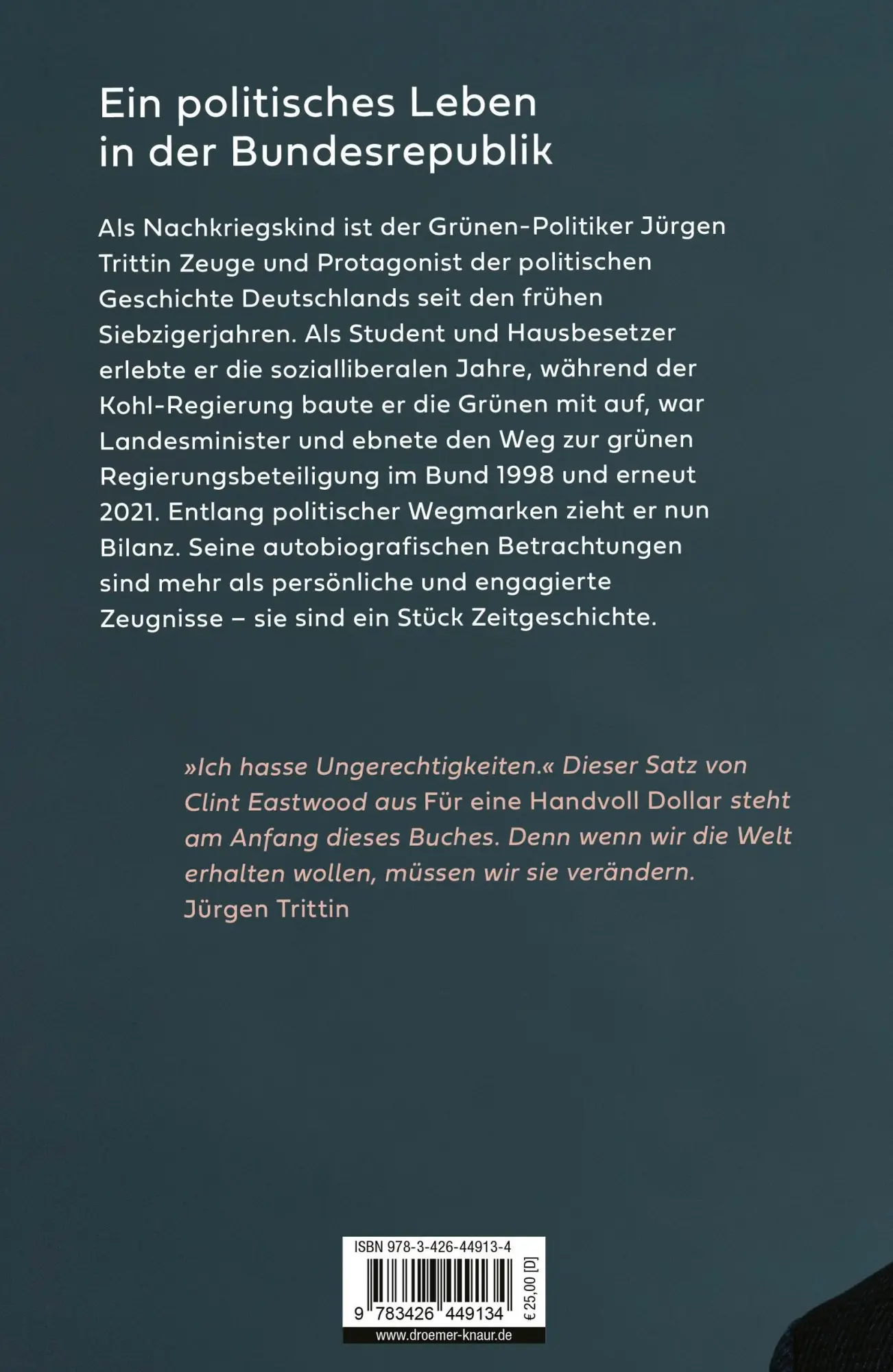 Rückseite: 9783426449134 | Alles muss anders bleiben | Jürgen Trittin | Buch | 392 S. | Deutsch
