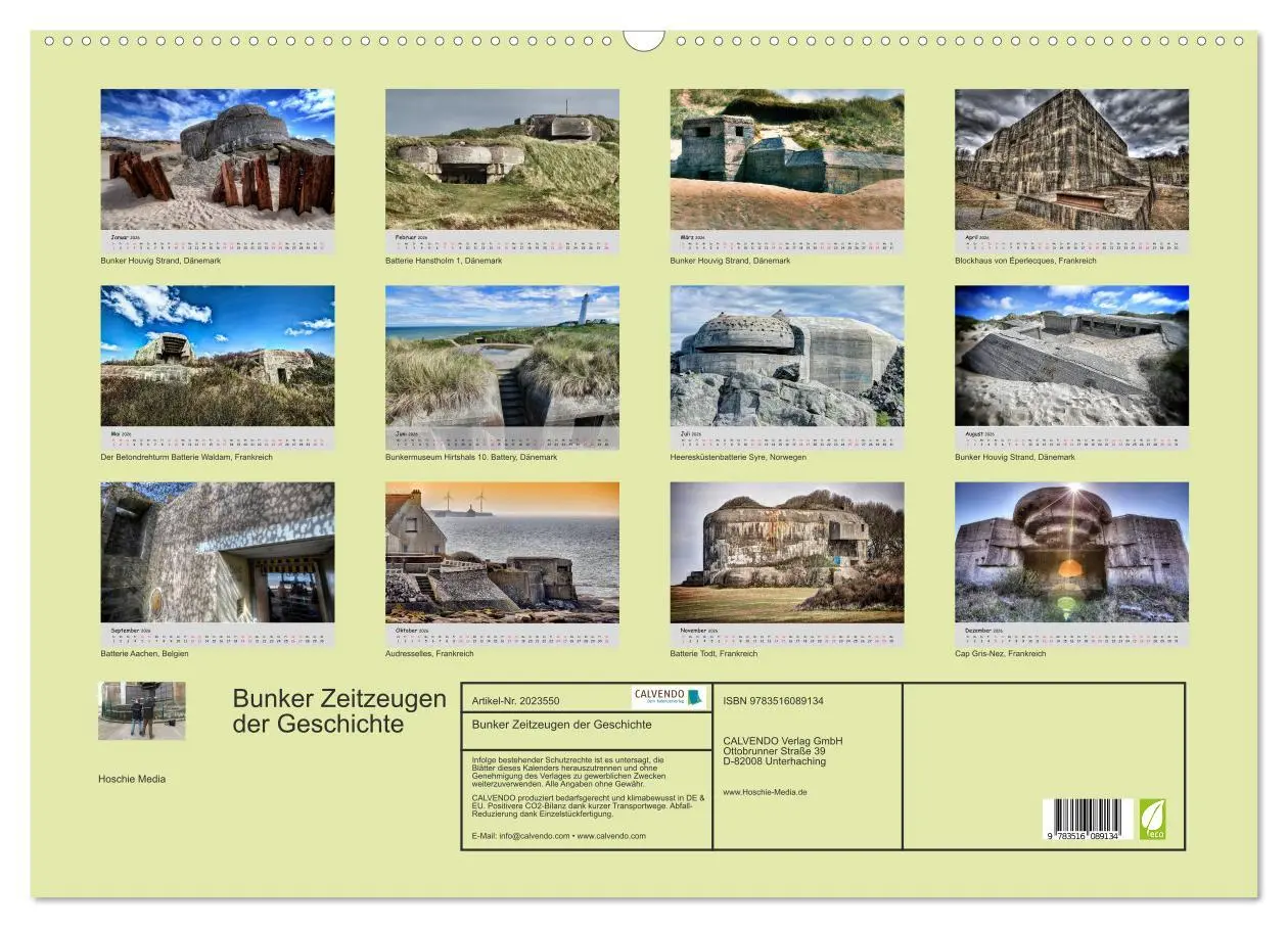 Bild: 9783516089134 | Bunker Zeitzeugen der Geschichte (Wandkalender 2026 DIN A2 quer),...