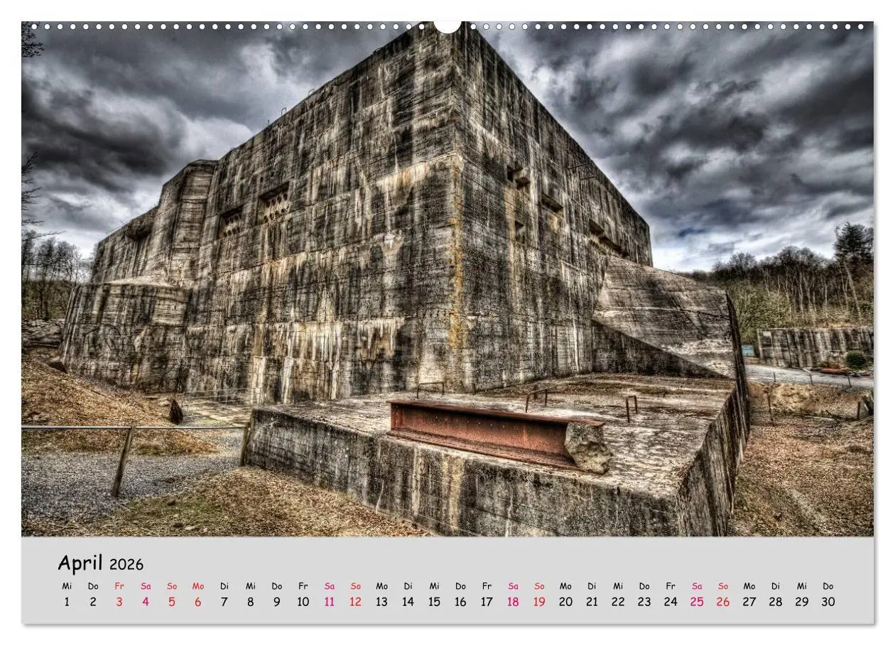 Bild: 9783516089134 | Bunker Zeitzeugen der Geschichte (Wandkalender 2026 DIN A2 quer),...