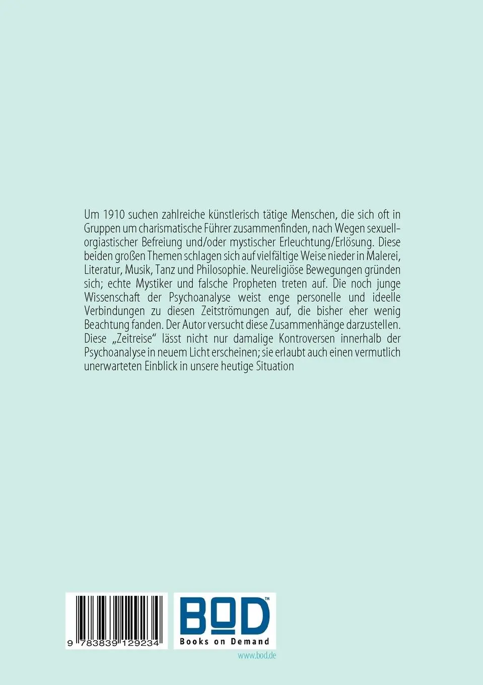 Rückseite: 9783839129234 | Zwischen Dionysos und Buddha: Avantgarde und Psychoanalyse um 1910