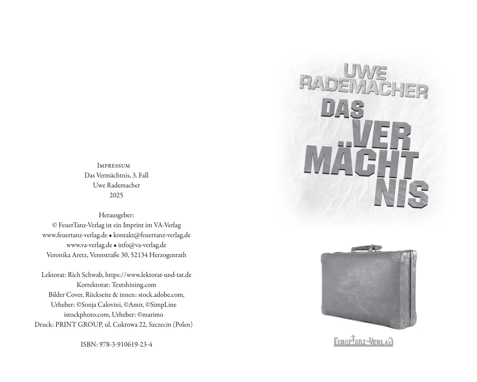 Bild: 9783910619234 | DAS VERMÄCHTNIS | Duisburg-Krimi - Fall 3 | Uwe Rademacher | Buch