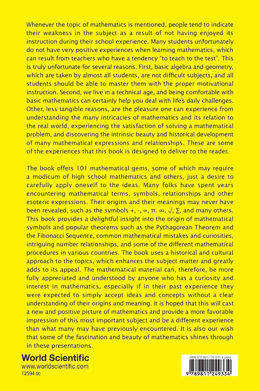 Rückseite: 9789811249334 | MATHEMATICS | ITS HISTORICAL ASPECTS, WONDERS AND BEYOND | S | Buch