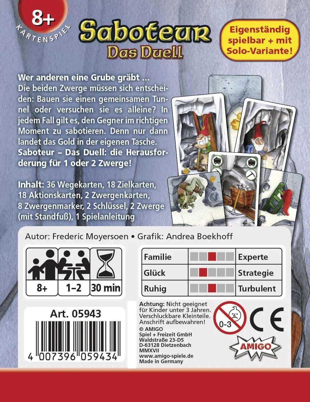 Bild: 4007396059434 | Saboteur - Das Duell | AMIGO - Kartenspiel | Frédéric Moyersoen | 2017