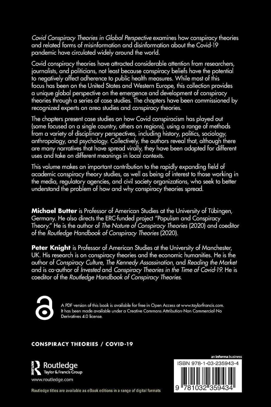 Rückseite: 9781032359434 | Covid Conspiracy Theories in Global Perspective | Butter (u. a.)