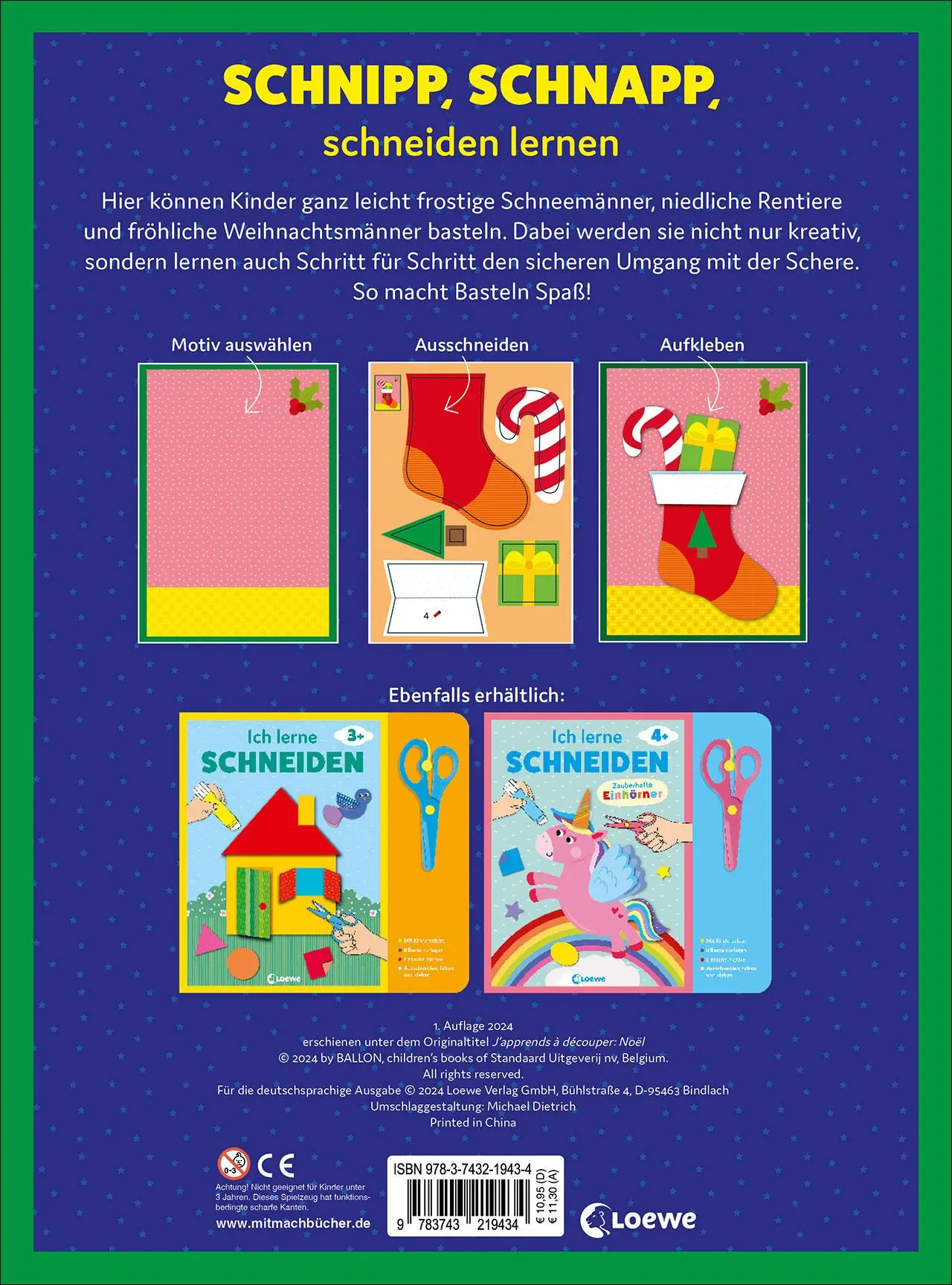 Rückseite: 9783743219434 | Ich lerne schneiden - Frohe Weihnachten! | Taschenbuch | 32 S. | 2024