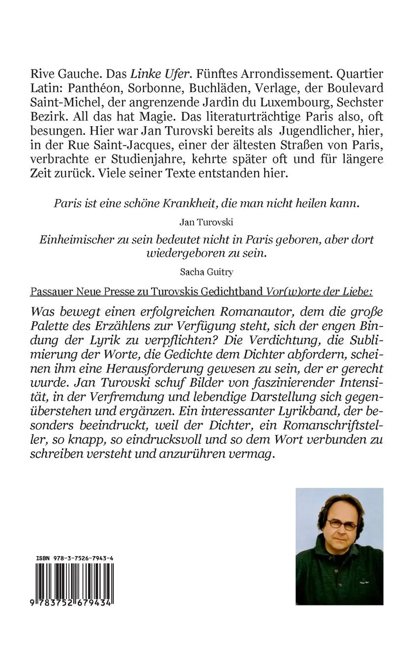 Rückseite: 9783752679434 | Fünfter Bezirk | Paris Gedichte | Jan Turovski | Taschenbuch | 168 S.