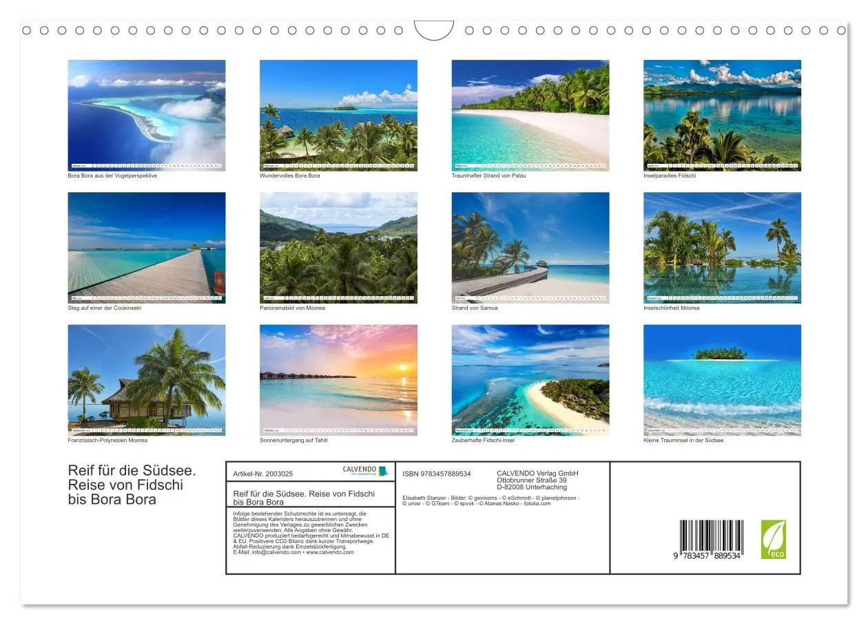 Bild: 9783457889534 | Reif für die Südsee. Reise von Fidschi bis Bora Bora (Wandkalender...