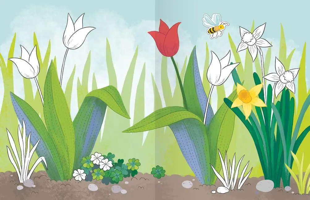 Bild: 9783473489534 | Mein Ausmalstickerbuch - Frühling | Christine Faust | Taschenbuch