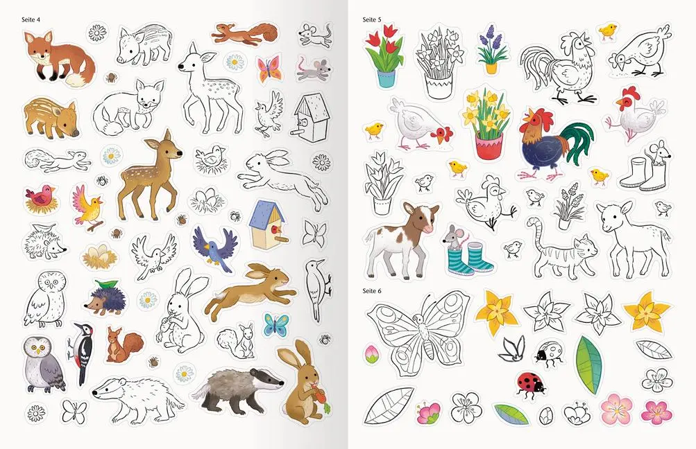 Bild: 9783473489534 | Mein Ausmalstickerbuch - Frühling | Christine Faust | Taschenbuch