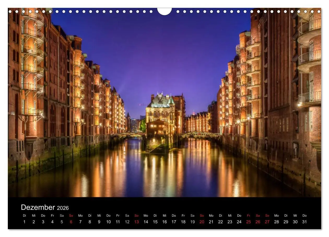 Bild: 9783516049534 | Hamburg - Lichter der Nacht (Wandkalender 2026 DIN A3 quer),...