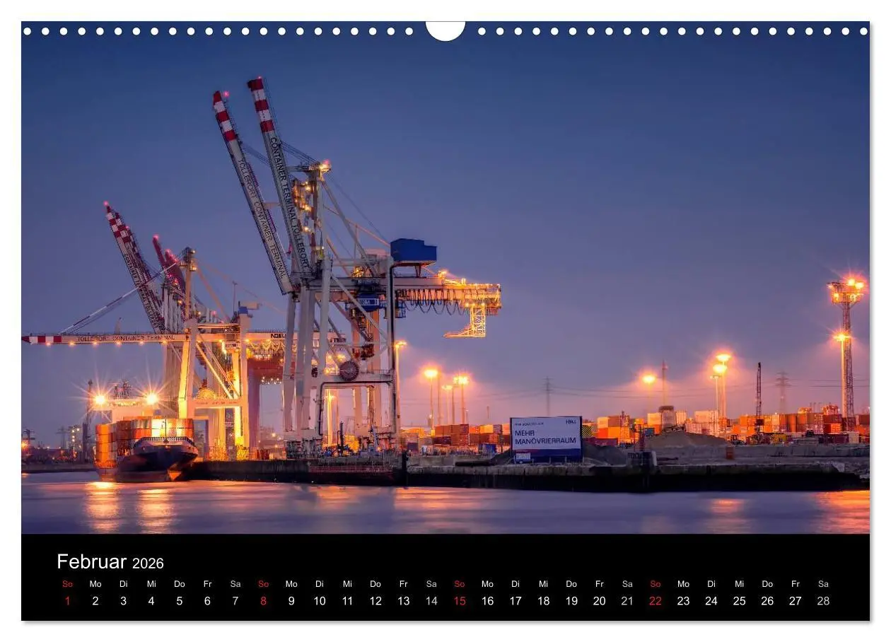 Bild: 9783516049534 | Hamburg - Lichter der Nacht (Wandkalender 2026 DIN A3 quer),...