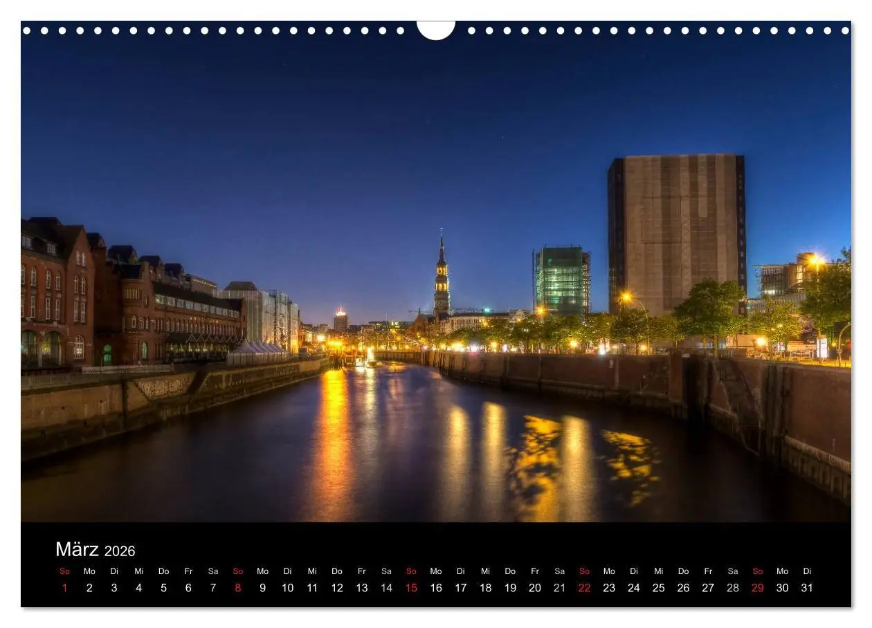 Bild: 9783516049534 | Hamburg - Lichter der Nacht (Wandkalender 2026 DIN A3 quer),...