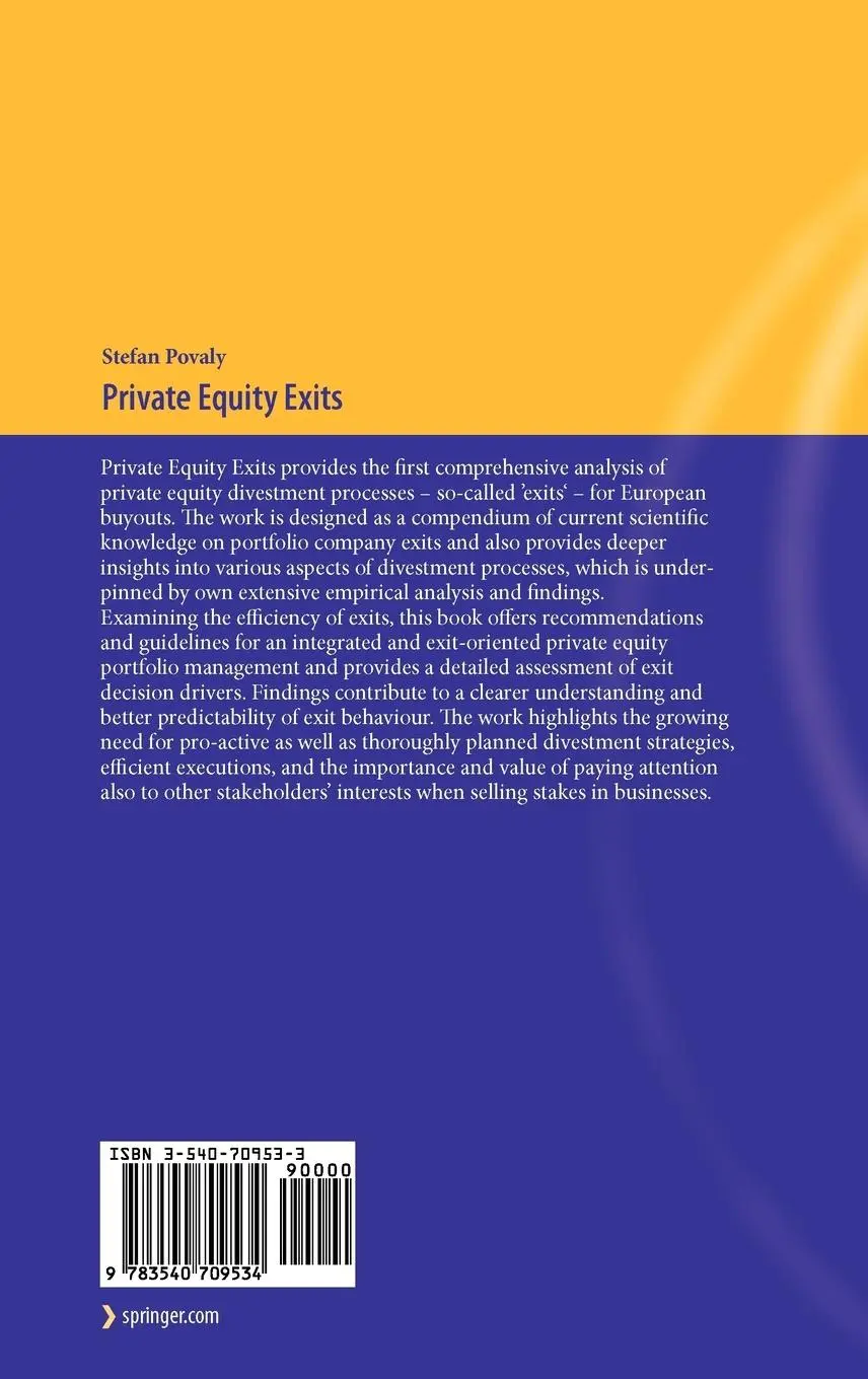 Rückseite: 9783540709534 | Private Equity Exits | Stefan Povaly | Buch | xii | Englisch | 2007