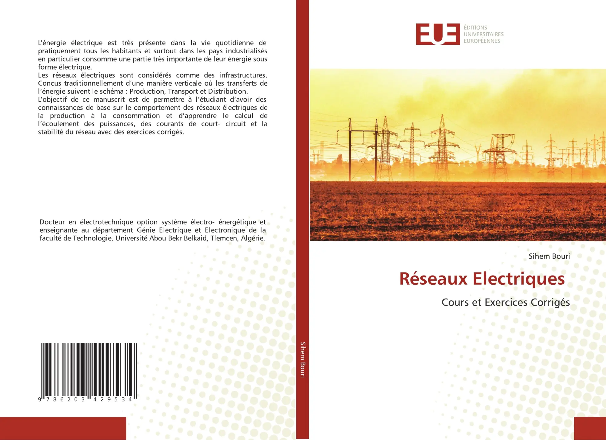 Cover: 9786203429534 | Réseaux Electriques | Cours et Exercices Corrigés | Sihem Bouri | Buch