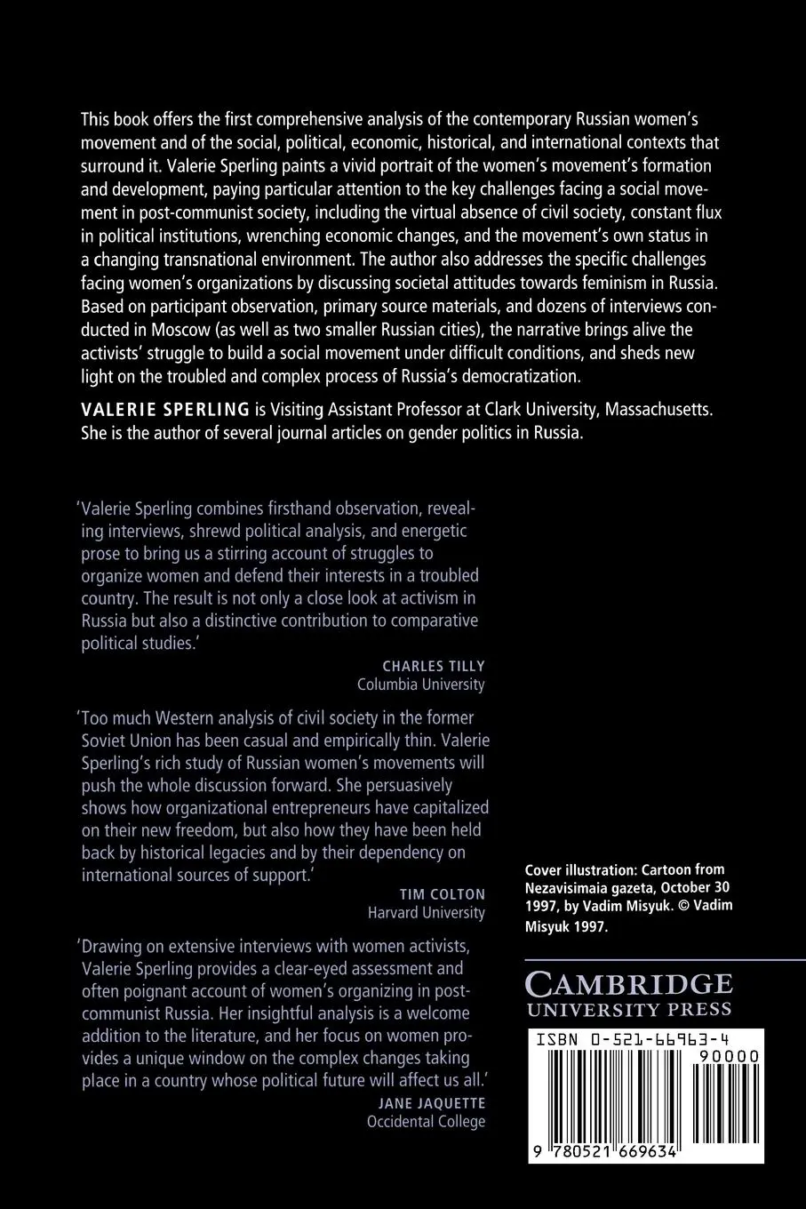 Rückseite: 9780521669634 | Organizing Women in Contemporary Russia | Engendering Transition
