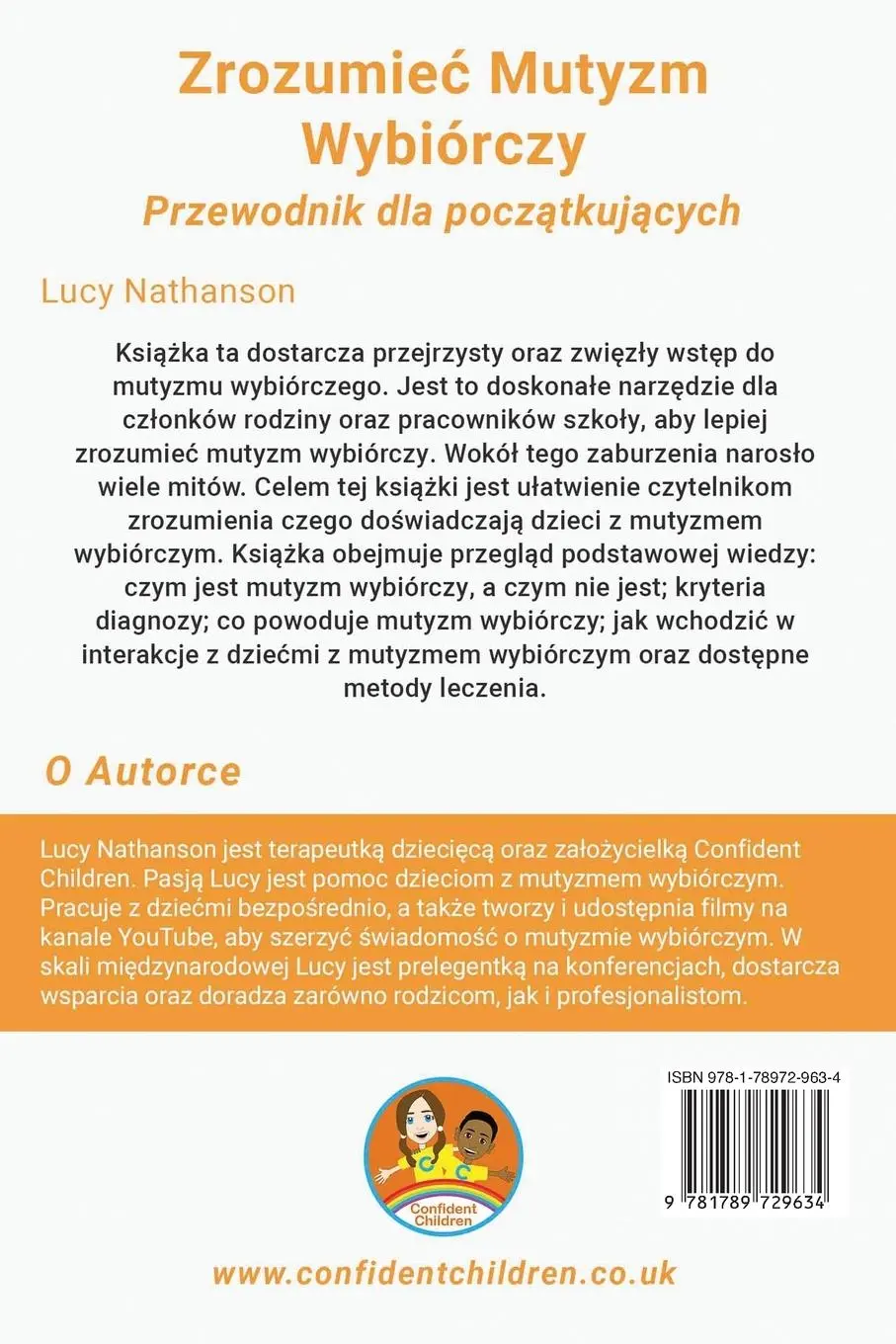 Rückseite: 9781789729634 | Zrozumiec Mutyzm Wybiórczy | Przewodnik dla początkujących