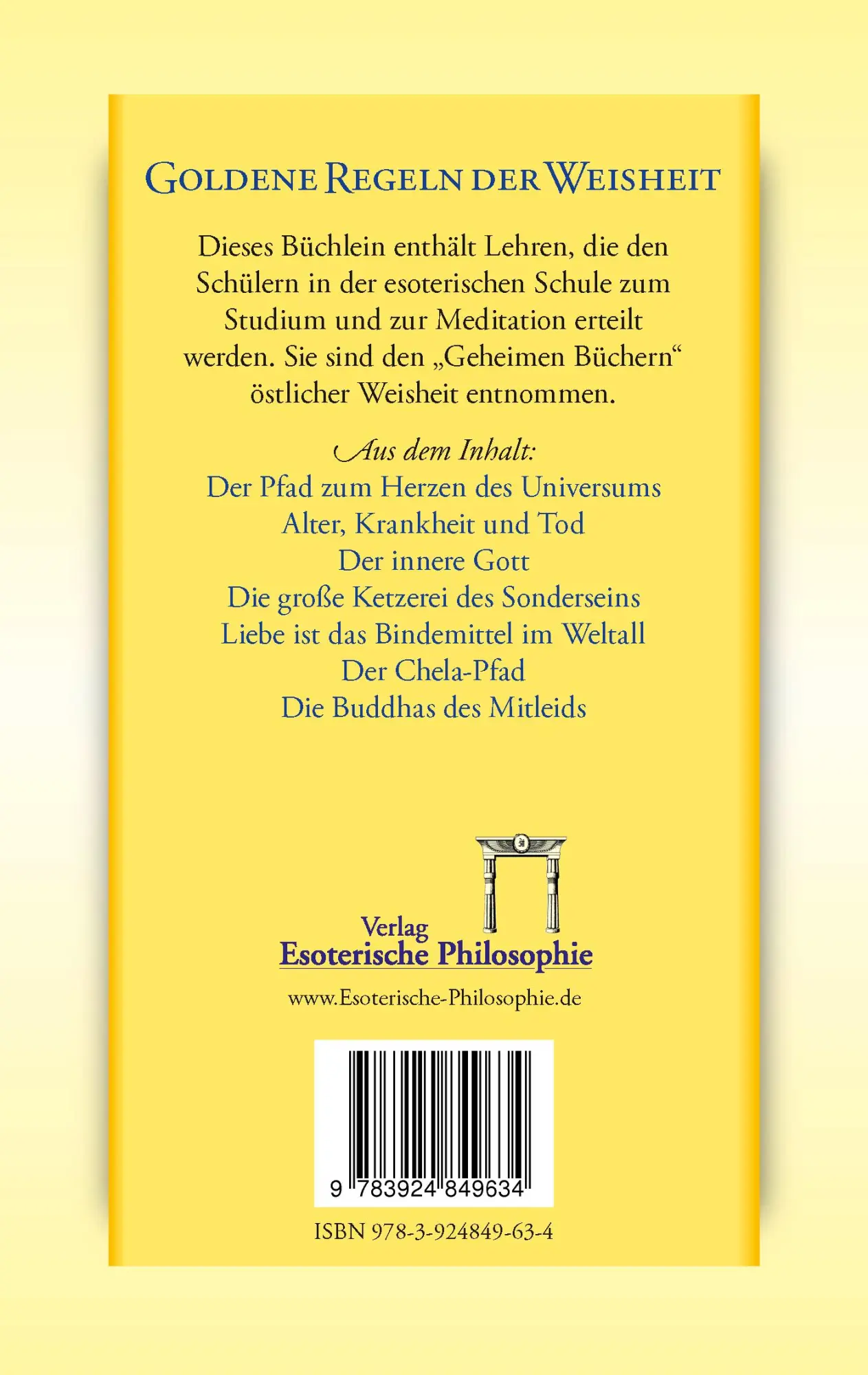 Rückseite: 9783924849634 | Goldene Regeln der Weisheit | Gespräche zwischen Lehrer und Schüler