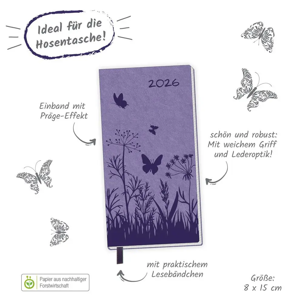 Bild: 4251901509734 | Trötsch Taschenterminer Soft Touch Blumen 2026 | KG | Kalender | 64 S.