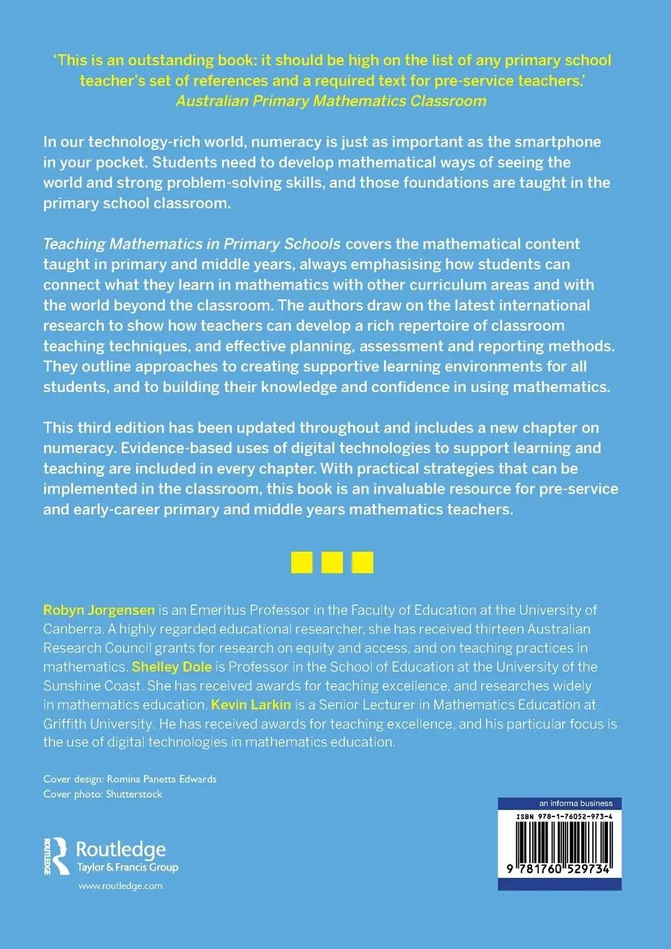 Rückseite: 9781760529734 | Teaching Mathematics in Primary Schools | Robyn Jorgensen | Buch