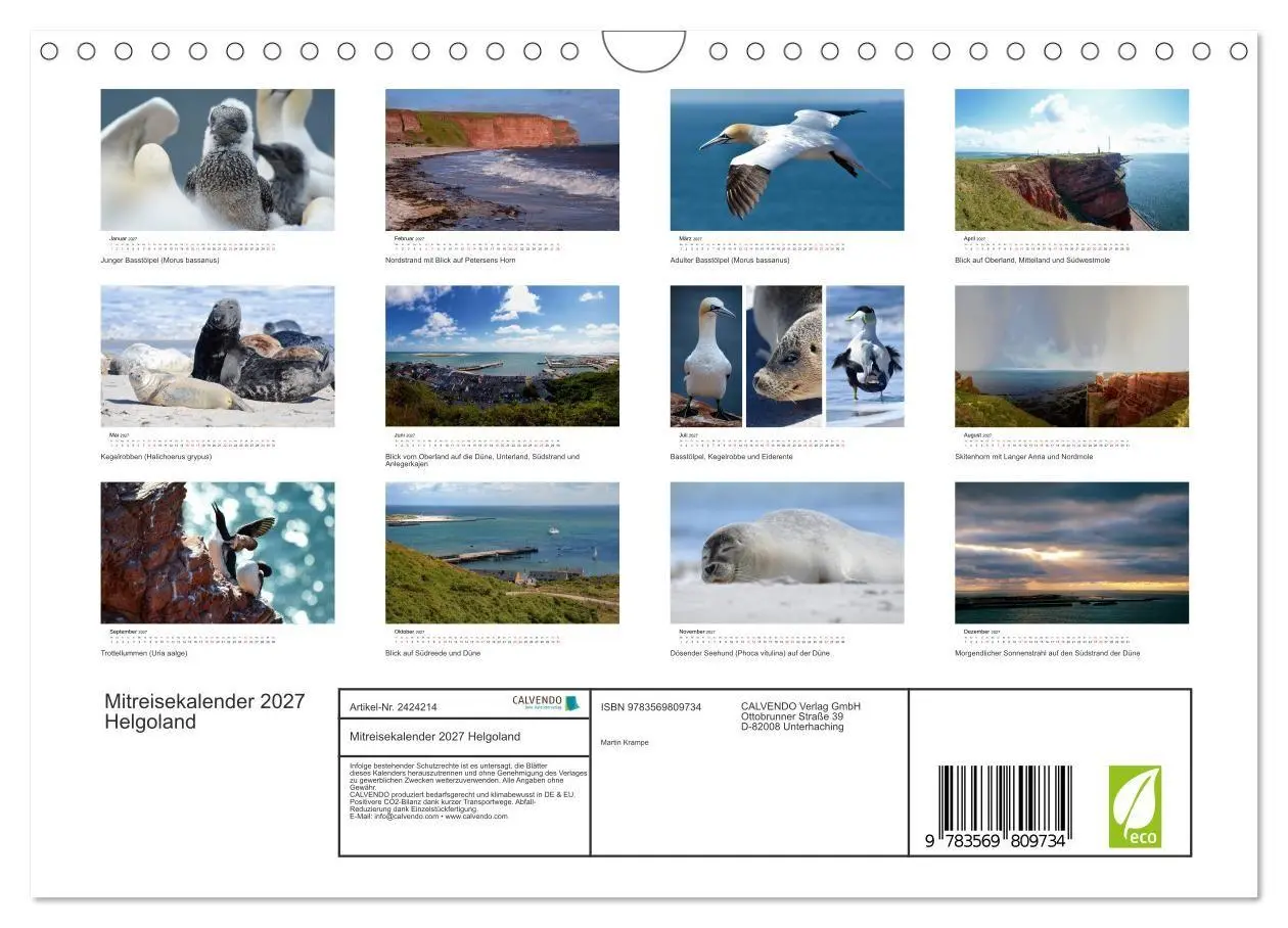 Bild: 9783569809734 | Mitreisekalender 2027 Helgoland (Wandkalender 2027 DIN A4 quer),...